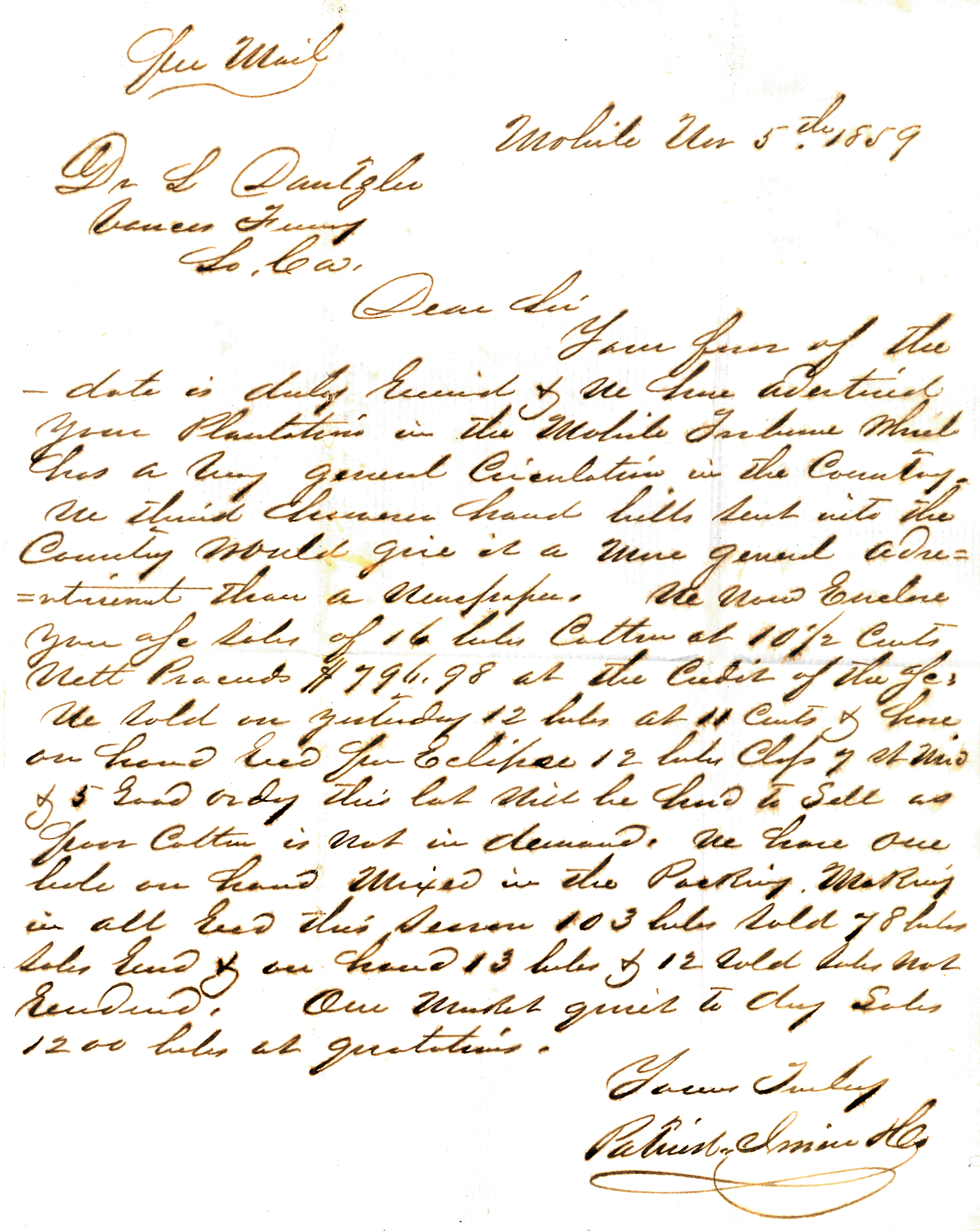 1859 Letter
